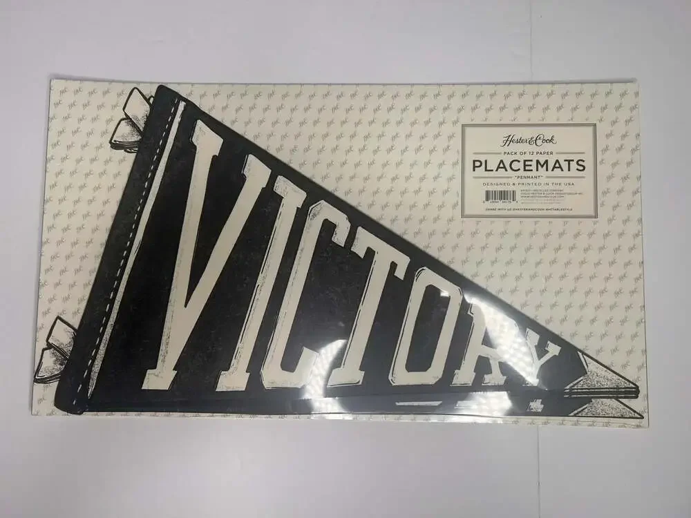 Hester & Cook Victory Pennant Paper Placemats Set Of 12